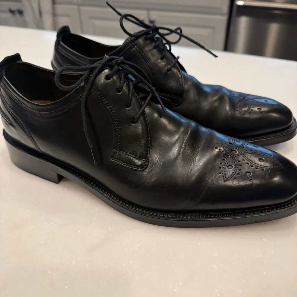 Cole Hann Men’s Modern Classic Oxfords Black Leather Uppers & Soles Size 8M EUC